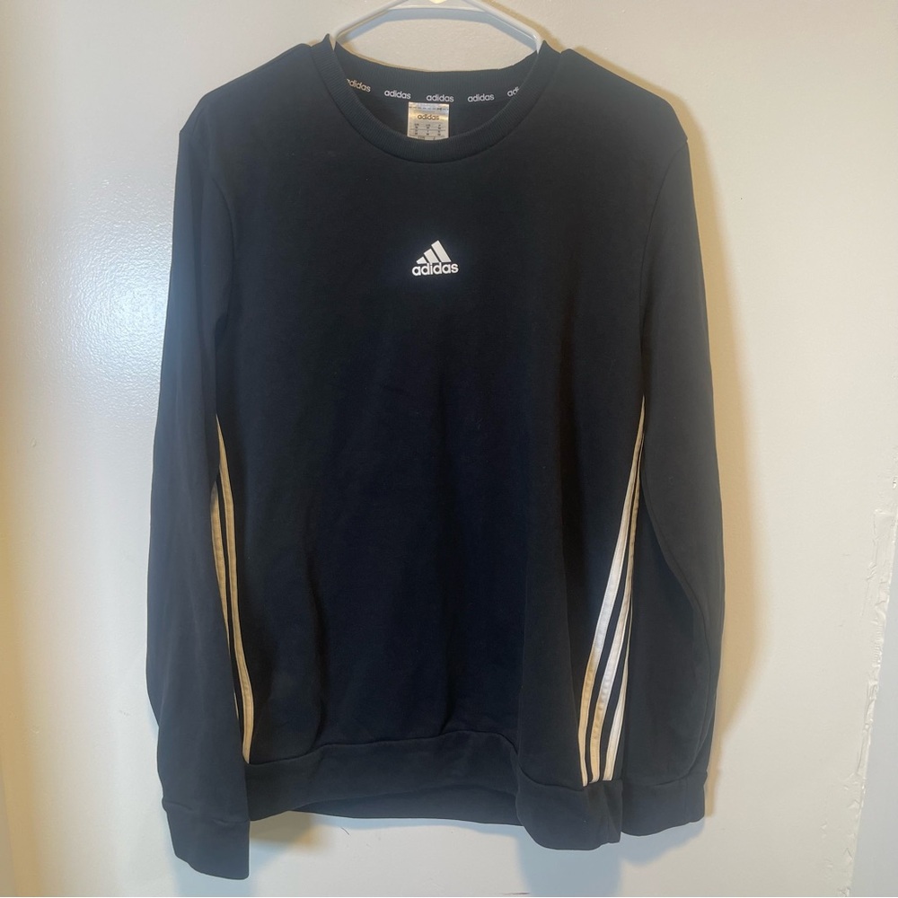 Adidas black and white classic crewneck men's size medium‎